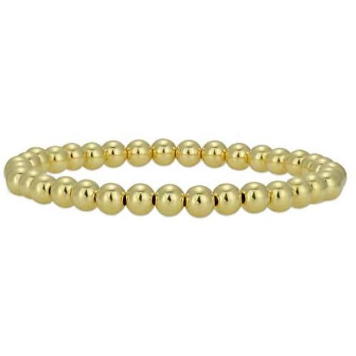 Anela 14kt Gold Filled Bracelet, 5mm Beads, Stretch and Stackable, Hand Made in USA
