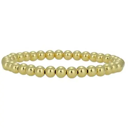 Anela 14kt Gold Filled Bracelet, 5mm Beads, Stretch and Stackable, Hand Made in USA Anela 14kt Gold Filled Bracelet, 5mm Beads, Stretch and Stackable, Hand Made in USA
