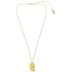 Hakimi Textured Gold-Plated Pendant Long Necklace