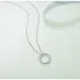 Agvana Sterling Silver 5A Cubic Zirconia CZ Small Open Eternity Circle Dainty Pendant Necklace Earrings Birthday Anniversary Jewelry Gifts for Women Girls Mom Wife Lover Her, 16+2 Inch