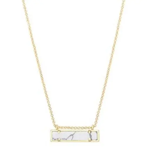 BYAVERS Adjustable Turquoise Howlite Bar 18K Gold Chain Bohemian Necklace for Women Horizontal Bar Delicate Gemstone Pendant Minimalist Boho Jewelry BYAVERS Adjustable Turquoise Howlite Bar 18K Gold Chain Bohemian Necklace for Women Horizontal Bar Delicate Gemstone Pendant Minimalist Boho Jewelry