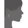 BONALUNA Pressed Flower Yellow Gold Plated Hexagon Dangle With Cubic Zirconia Titanium Post Back Earrings