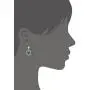 BONALUNA Pressed Flower Yellow Gold Plated Hexagon Dangle With Cubic Zirconia Titanium Post Back Earrings BONALUNA Pressed Flower Yellow Gold Plated Hexagon Dangle With Cubic Zirconia Titanium Post Back Earrings