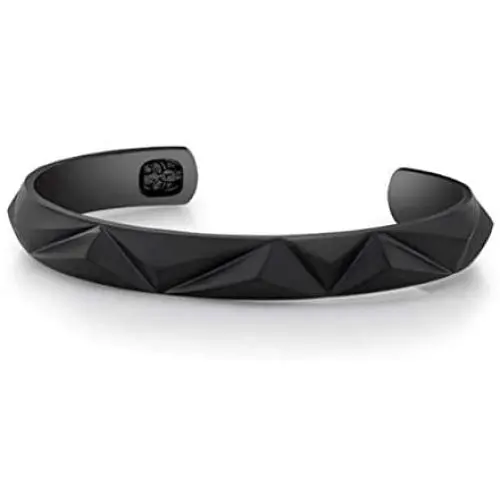 Room101 Stainless Steel with Black PVD Cuff Bangle Bracelet, 8'' - Choise of Style Room101 Stainless Steel with Black PVD Cuff Bangle Bracelet, 8'' - Choise of Style