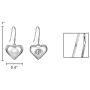 EleQueen 925 Sterling Silver CZ AAA Button Cream Freshwater Cultured Pearl Love Heart Bridal Jewelry Hook Earrings (8mm)