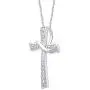 Prime and Pure 1/10 Carat tw Cubic Zirconia Cross Charm Necklace Pendant in 925 Sterling Silver Jewelry