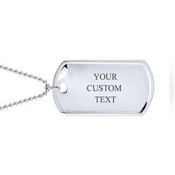 Personalized Mens Large Army Dog Tag Pendant Necklace For Men Engravable 925 Sterling Silver Bead Ball Chain 24 Inch