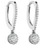 1/2 to 3/4 Carat Diamond Round Halo Dangle Earrings for Women in 14k White Gold (H-I, SI2-I1, cttw) Leverback by Privosa Fine Jewelry