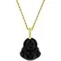 Shop-iGold Laughing Buddha Black Jade Pendant Necklace Rope Chain Genuine Certified Grade A Jadeite Jade Hand Crafted, Jade Neckalce, 14k Gold Filled Laughing Jade Buddha Necklace, Jade Medallion