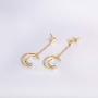 Cat Moon and Star Earrings Sterling Silver Stud Earrings Silver and Gold Star Dangle Earrings Cat Lover Gifts for Women