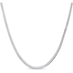Savlano 925 Sterling Silver 2.5mm Herringbone Flat Snake Magic Chain Necklace for Men & Women - Made in Italy