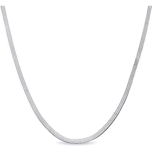 Savlano 925 Sterling Silver 2.5mm Herringbone Flat Snake Magic Chain Necklace for Men & Women - Made in Italy