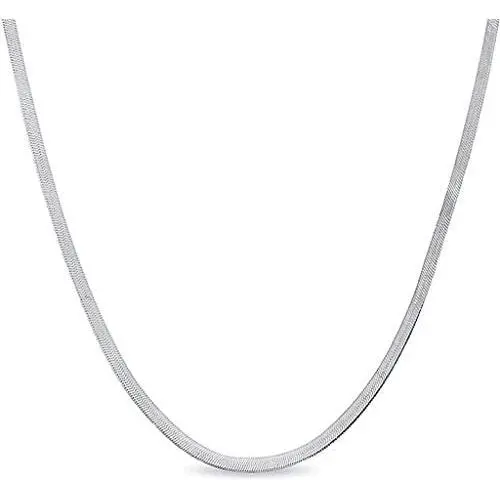 Savlano 925 Sterling Silver 2.5mm Herringbone Flat Snake Magic Chain Necklace for Men & Women - Made in Italy Savlano 925 Sterling Silver 2.5mm Herringbone Flat Snake Magic Chain Necklace for Men & Women - Made in Italy