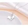 FLYOW 925 Sterling Silver Hollow Heart Husky Corgi Dog Pendant Necklace Jewelry for Women Girls Birthday Gift, 18''