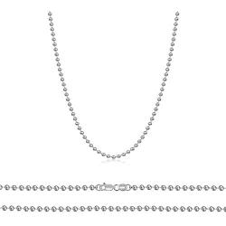 Orostar Sterling Silver 2.5MM Round Ball Bead Chain Italian Necklace - 16-30 Inch - Made in Italy