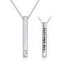 WINNICACA Heartbeat Faith Hope Love Sterling Silver Created Opal Vertical Bar Necklaces October Birthstones Jewelry Birthday Mothers Day Gifts for Her Women Teen Nurse Birthday