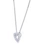 BERRICLE Rhodium Plated Sterling Silver Cubic Zirconia CZ Open Heart Bridal Bridesmaid Fashion Necklace and Earrings Set