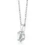 0.72 Ct Oval Shape Sky Blue Aquamarine Sterling Silver Pendant Necklace, 18''