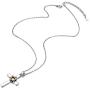 Nofade Silver Cross Star of David Pendant Necklace Gold&Silver Two Tone Pendant Religious Jewish Jewelry for Women Men, Chain 18(with Gift Box)