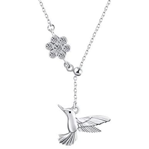 YAFEINI Hummingbird Necklace Sterling Silver Hummingbird Pendant Necklace Hummingbird Jewelry for Women Gifts