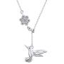YAFEINI Hummingbird Necklace Sterling Silver Hummingbird Pendant Necklace Hummingbird Jewelry for Women Gifts