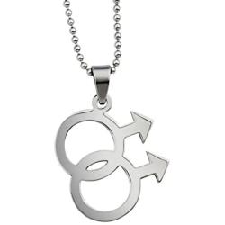 VNOX Jewelry Stainless Steel Simple Gay Pride Rainbow Pendant Symbol Sign Mens Necklace,