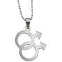 VNOX Jewelry Stainless Steel Simple Gay Pride Rainbow Pendant Symbol Sign Mens Necklace,