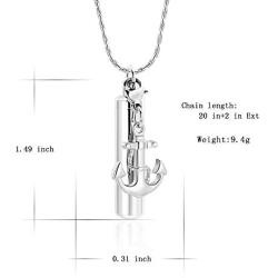 constantlife Cylinder Cremation Jewelry for Ashes 316L Stainless Steel Urn Pendant Memorial Necklace with Small Accessories Charms Keepsake