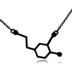 Clayton Jewelry Labs Dopamine Neurotransmitter Molecule Stainless Steel Necklace