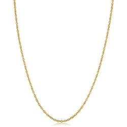 Orostar 14K Solid Yellow Gold and White Gold 1mm Round Cable Chain, Perfect for Pendants - 16''-30''
