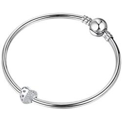 MZC Jewelry Love Heart Charm Beads for Charms Bracelets Necklace