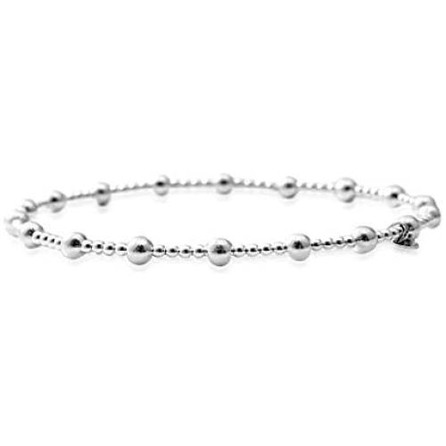 Shop LC Station Bead Stylish Bracelet 925 Sterling Silver Fashion Jewelry for Women Stretchable