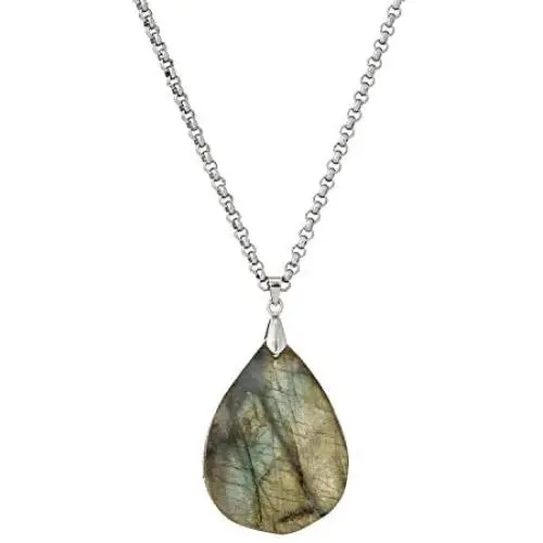 Plumiss Natural Stone Pendant Long Chain Necklace for Women Men Plumiss Natural Stone Pendant Long Chain Necklace for Women Men