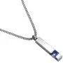 Silver Square Bar With Dark Blue Zircon Cremation Urn Necklace for Ashes Memorial Pendant stainless steel Jewelry