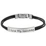 Joyful Sentiments Pet Jewelry Stainless Steel Three Strand I Love My Granddog Bracelet with Fold Over Clasp