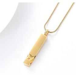 zeqingjw Gold Cremation Jewelry for Ashes Necklace Stainless Steel Crystal Bar Charm Urn Pendants Ashes Cube Memorial Keepsake Jewelry