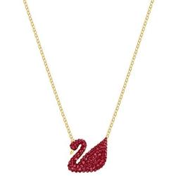 SWAROVSKI Womens Iconic Swan Jewelry Collection, Rose Gold Finish, Red Crystals