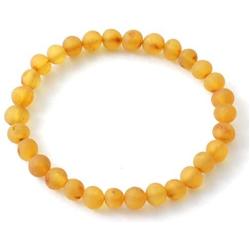 TipTopEco Baltic Amber Adult Stretch Bracelet - 7 Inches (18 cm) Long - Unpolished Honey Beads