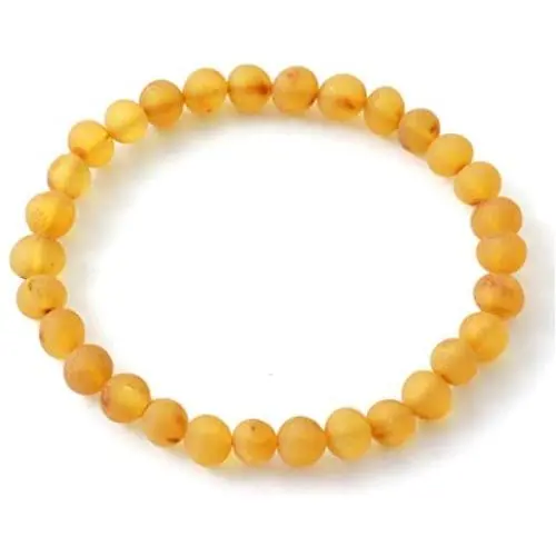 TipTopEco Baltic Amber Adult Stretch Bracelet - 7 Inches (18 cm) Long - Unpolished Honey Beads
