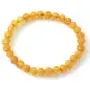 TipTopEco Baltic Amber Adult Stretch Bracelet - 7 Inches (18 cm) Long - Unpolished Honey Beads