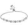 Shop LC Delivering Joy 925 Sterling Silver Stainless Steel Round White Diamond April Birthstone Heart Bolo Bracelet Jewelry Birthday Gifts for Women H-I Color I3 Clarity