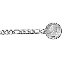 Savlano 925 Sterling Silver 8mm Italian Solid Figaro Link Chain Necklace with Gift Box for Men & Women - Made in Italy