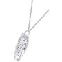 AFFY Round Cut Cubic Zirconia Elephant Floater Pendant Necklace in 14K White Gold Over Sterling Silver