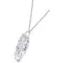 AFFY Round Cut Cubic Zirconia Elephant Floater Pendant Necklace in 14K White Gold Over Sterling Silver AFFY Round Cut Cubic Zirconia Elephant Floater Pendant Necklace in 14K White Gold Over Sterling Silver