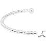 AeraVida Stylish Linked 3 mm Round Beads of .925 Sterling Silver Cuff Bangle Bracelet