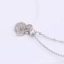Dainty 100% 925 Silver Necklace for Women & Girl - Cute Mickey Pendant Necklace - Solid Silver Choker Chain 17inch - Fine Jewelry Gift