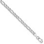 14k White Gold 3.5mm Figaro Chain Necklace - with Secure Lobster Lock Clasp