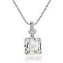 Mints 2ct Morganite Asscher Cut Pendant Necklace Sterling Silver Gemstone Fine Jewelry Women Mints 2ct Morganite Asscher Cut Pendant Necklace Sterling Silver Gemstone Fine Jewelry Women