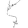 Miabella 925 Sterling Silver Italian Rosary Bead Cross Y Necklace Chain for Women Men, 20 Inch
