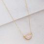 Humble Chic Simulated Druzy Delicate Necklace for Women - Gold-Tone Dainty Chain-Link Simple Pendant Choker - Minimalist Created Geode Stone Charm